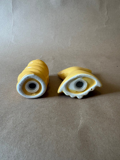 Pasta Salt and Pepper Shakers, Yellow Ceramic