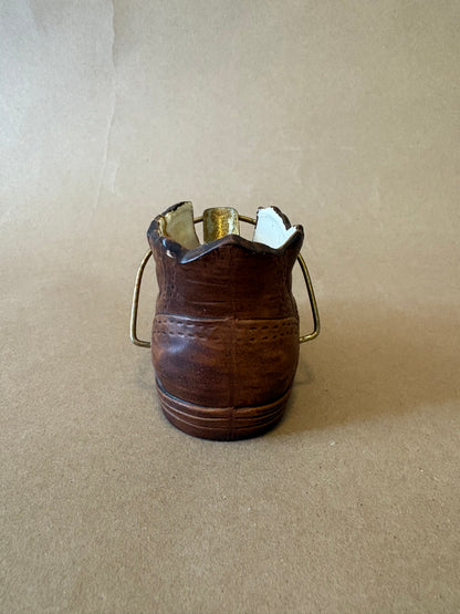 Ceramic Boot Planter with Brass Laces, Lego Japan