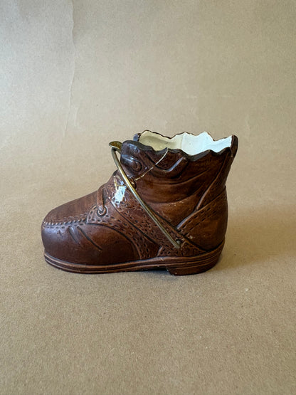 Ceramic Boot Planter with Brass Laces, Lego Japan