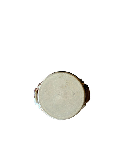 Lidded Stoneware Dish, Drip Glaze