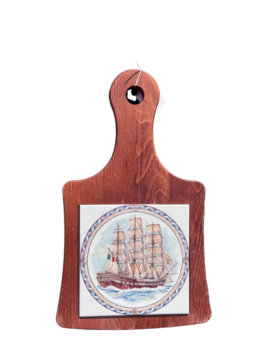 Wooden Nautical Ceramic Plate