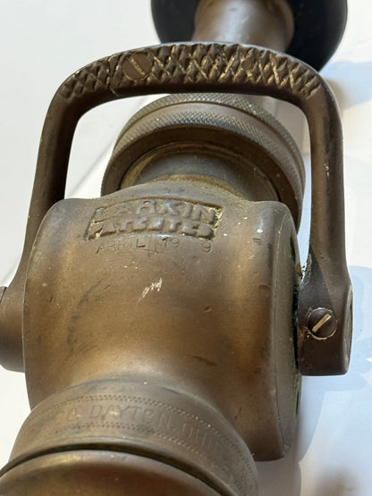 Antique Brass Fire Hose Nozzle by Larkin
