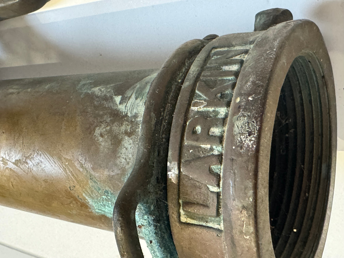 Antique Brass Fire Hose Nozzle by Larkin
