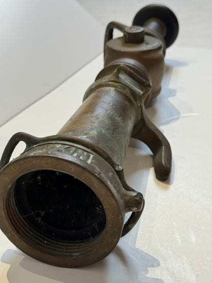 Antique Brass Fire Hose Nozzle by Larkin