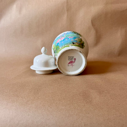 "Flamingo Fantasy" Lidded Ginger Jar — Papel, Japan