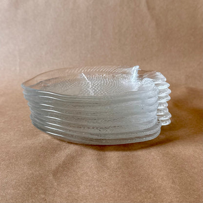 Clear Glass Fish Plates, Set of Two