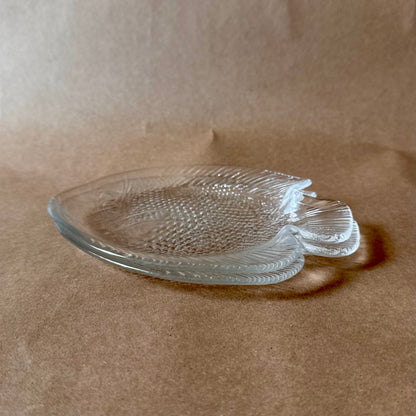 Clear Glass Fish Plates, Set of Two