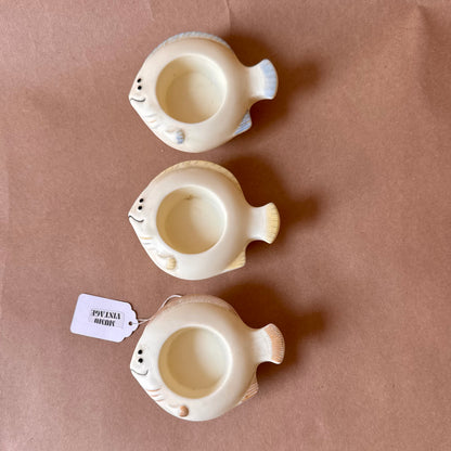 Ceramic Fish Tea Light Holders, Set of Three