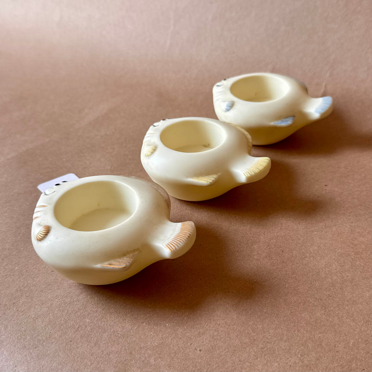 Ceramic Fish Tea Light Holders, Set of Three