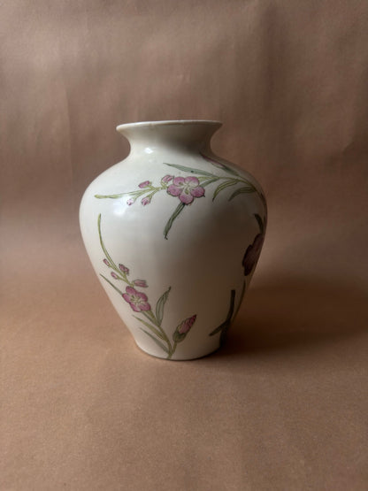 Vintage Hand-Painted Iris Porcelain Vase