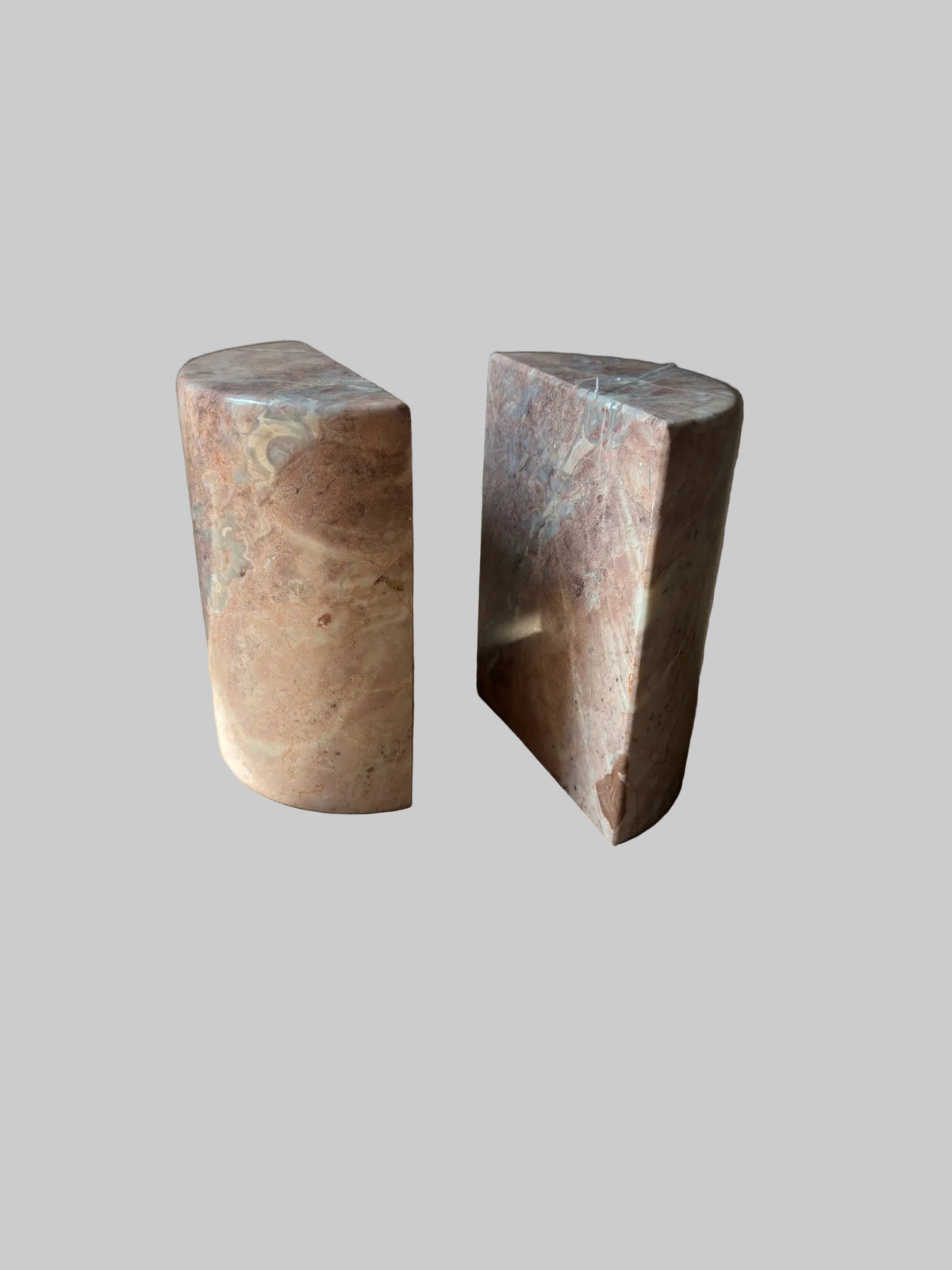 Vintage Rose Marble Bookends