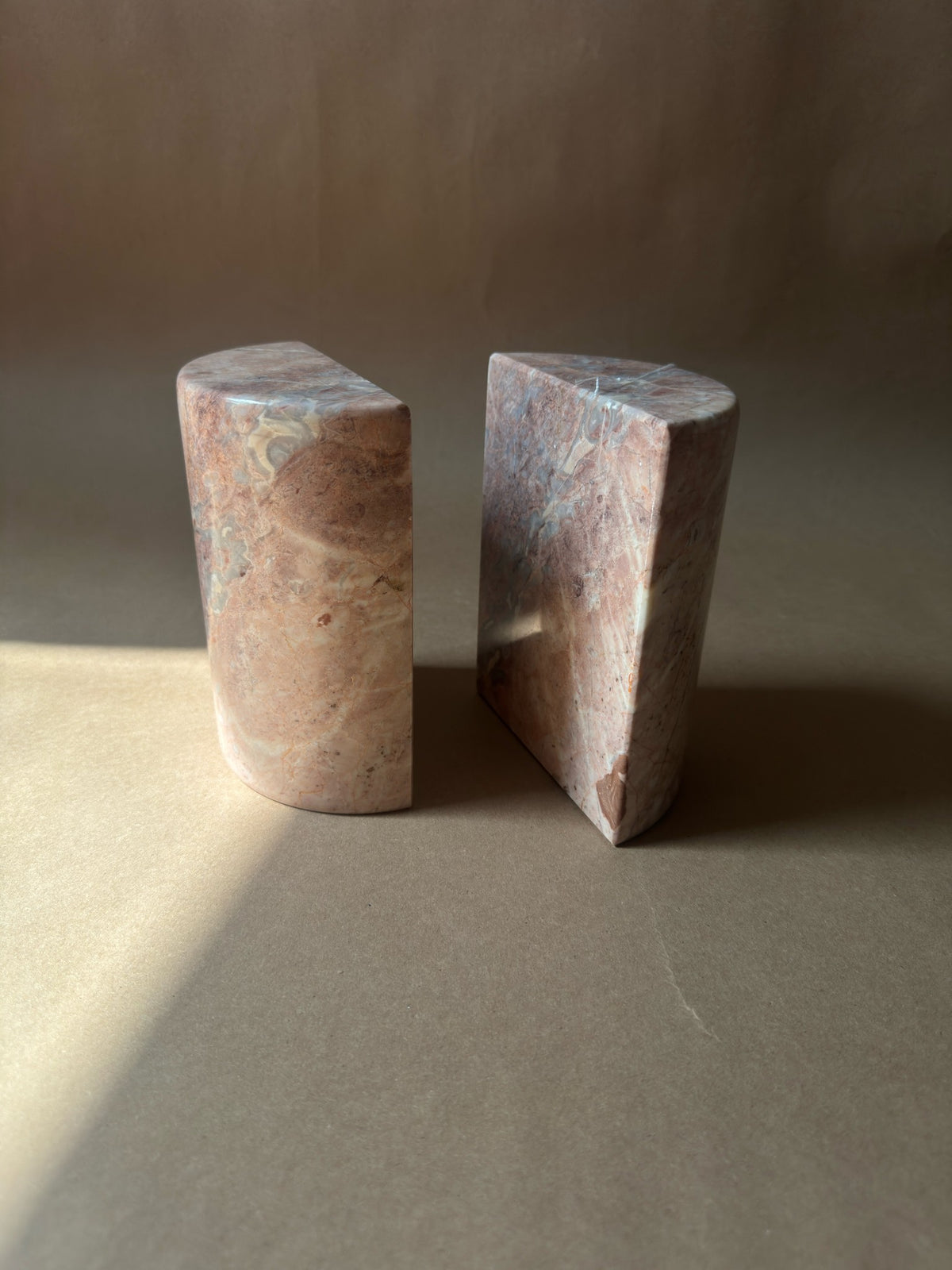 Vintage Rose Marble Bookends