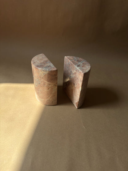 Vintage Rose Marble Bookends