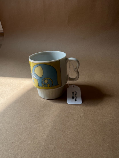 Vintage Elephant-Print Stacking Mug