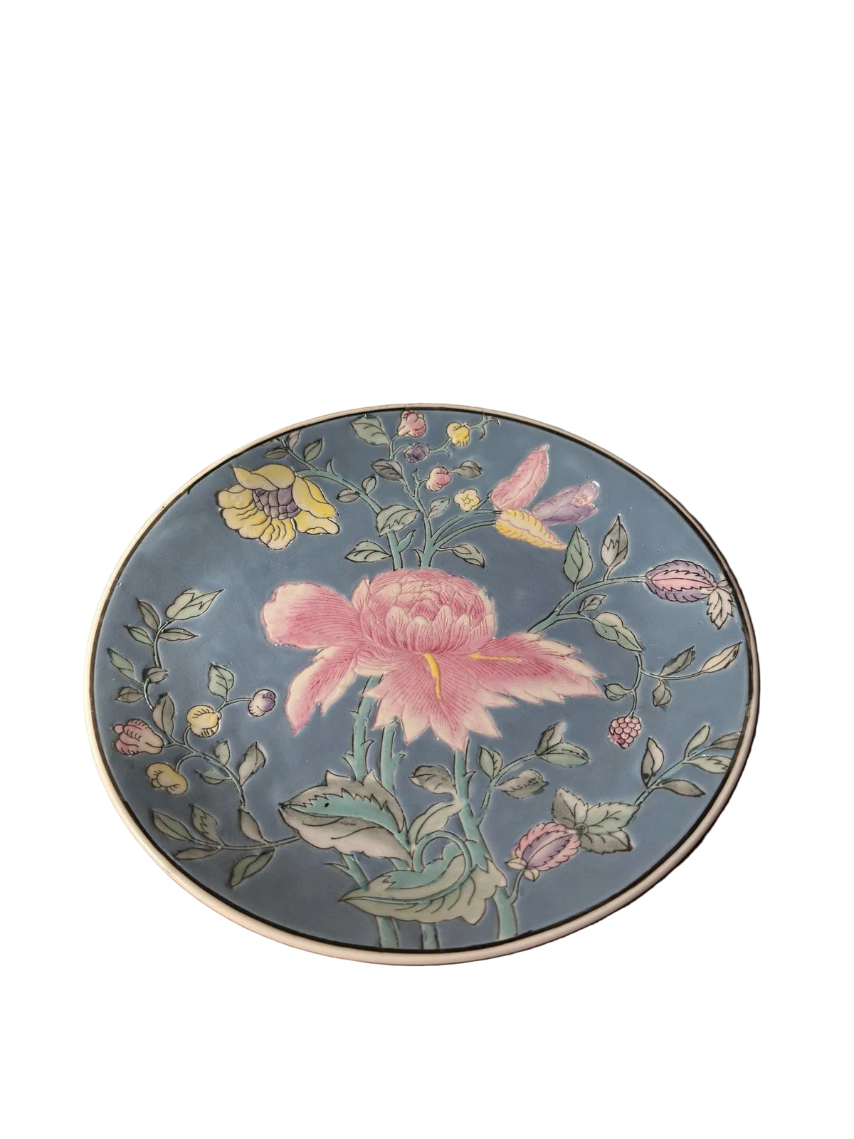 Vintage Chinoiserie Floral Plate