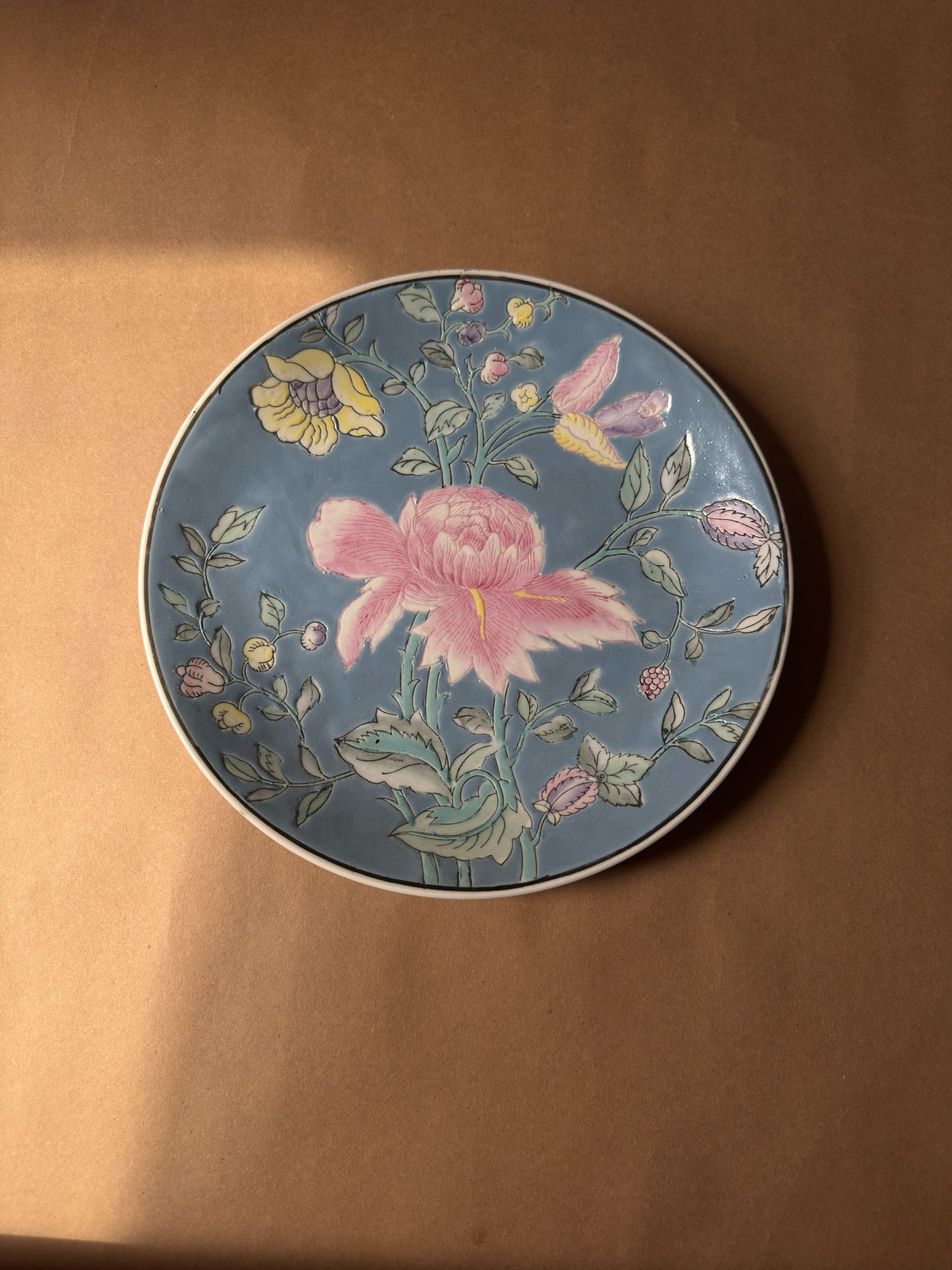 Vintage Chinoiserie Floral Plate