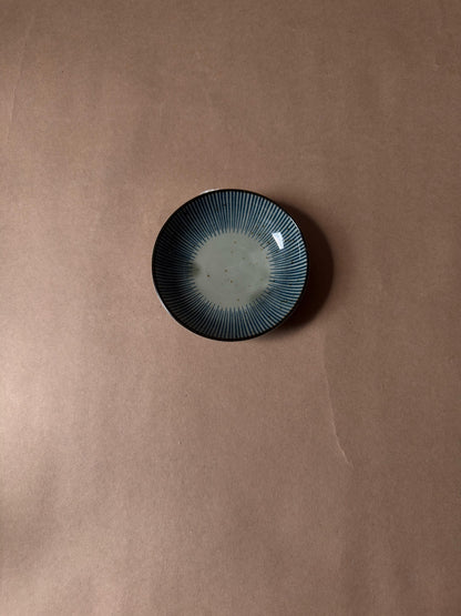Vintage Sunburst Pattern Ceramic Dish
