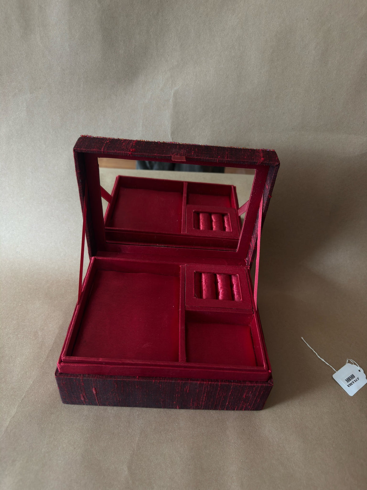 Vintage Beaded Silk Jewelry Box