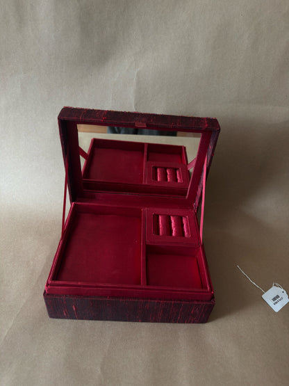 Vintage Beaded Silk Jewelry Box