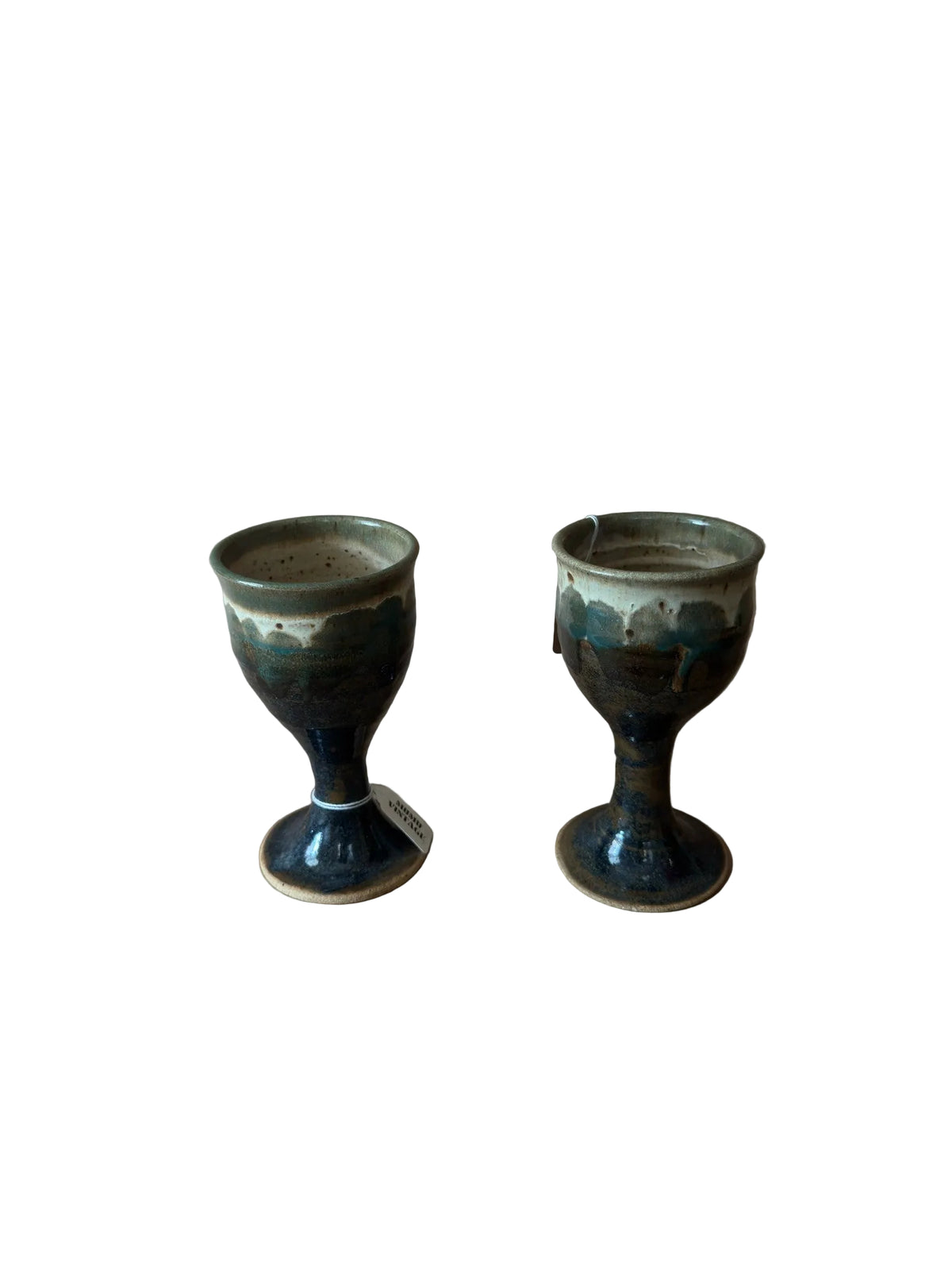 Vintage Studio Pottery Goblets, Pair