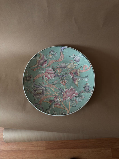Vintage Chinoiserie Hummingbird & Peony Charger