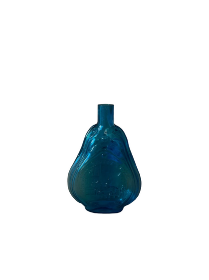 Vintage Embossed Figural Glass Flask