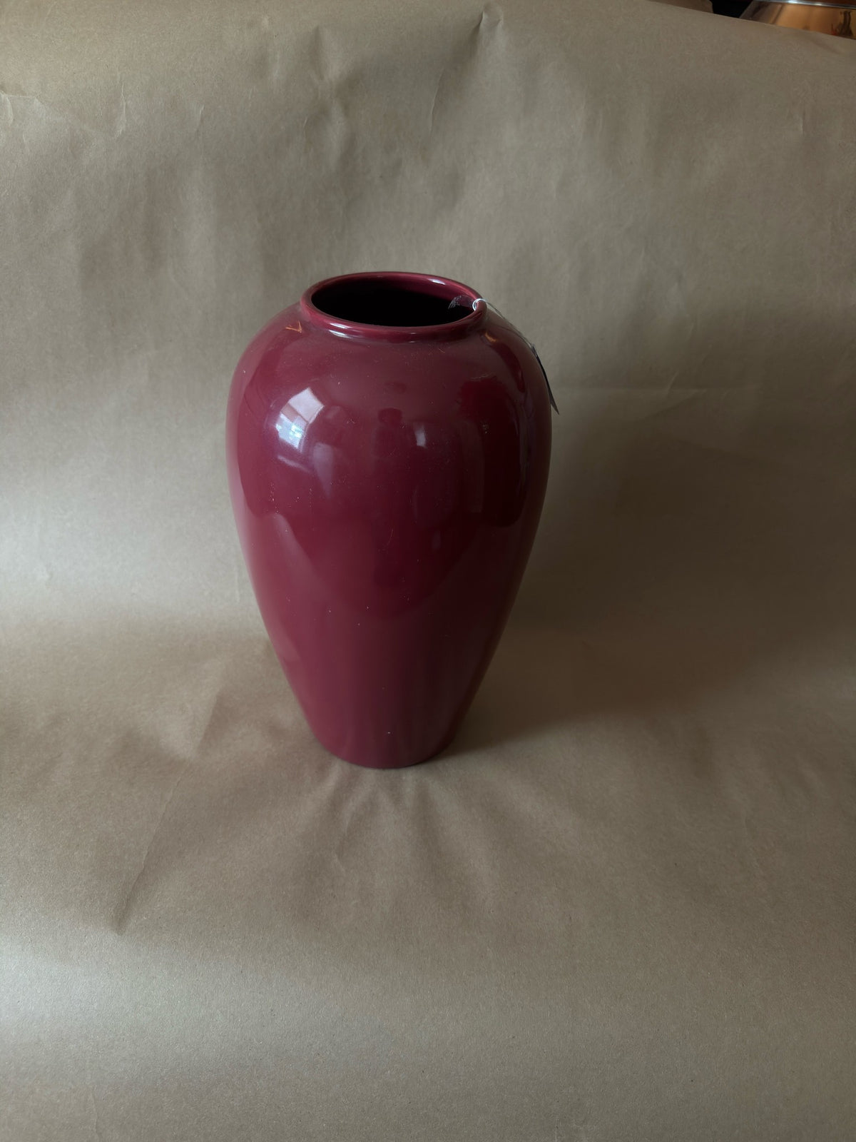 Vintage Burgundy Art Glass Vase