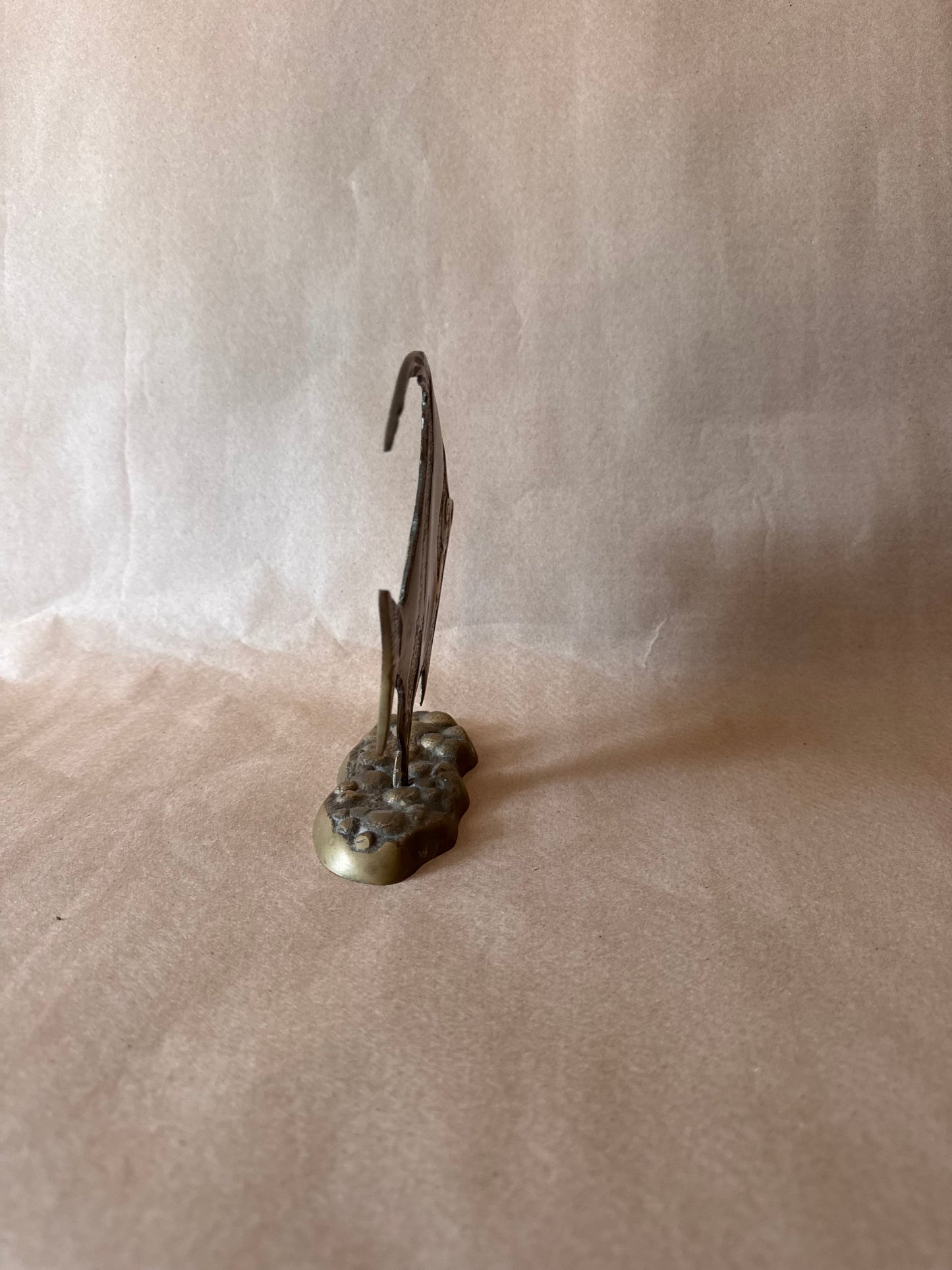 Brass Angelfish Sculpture on Coral Base