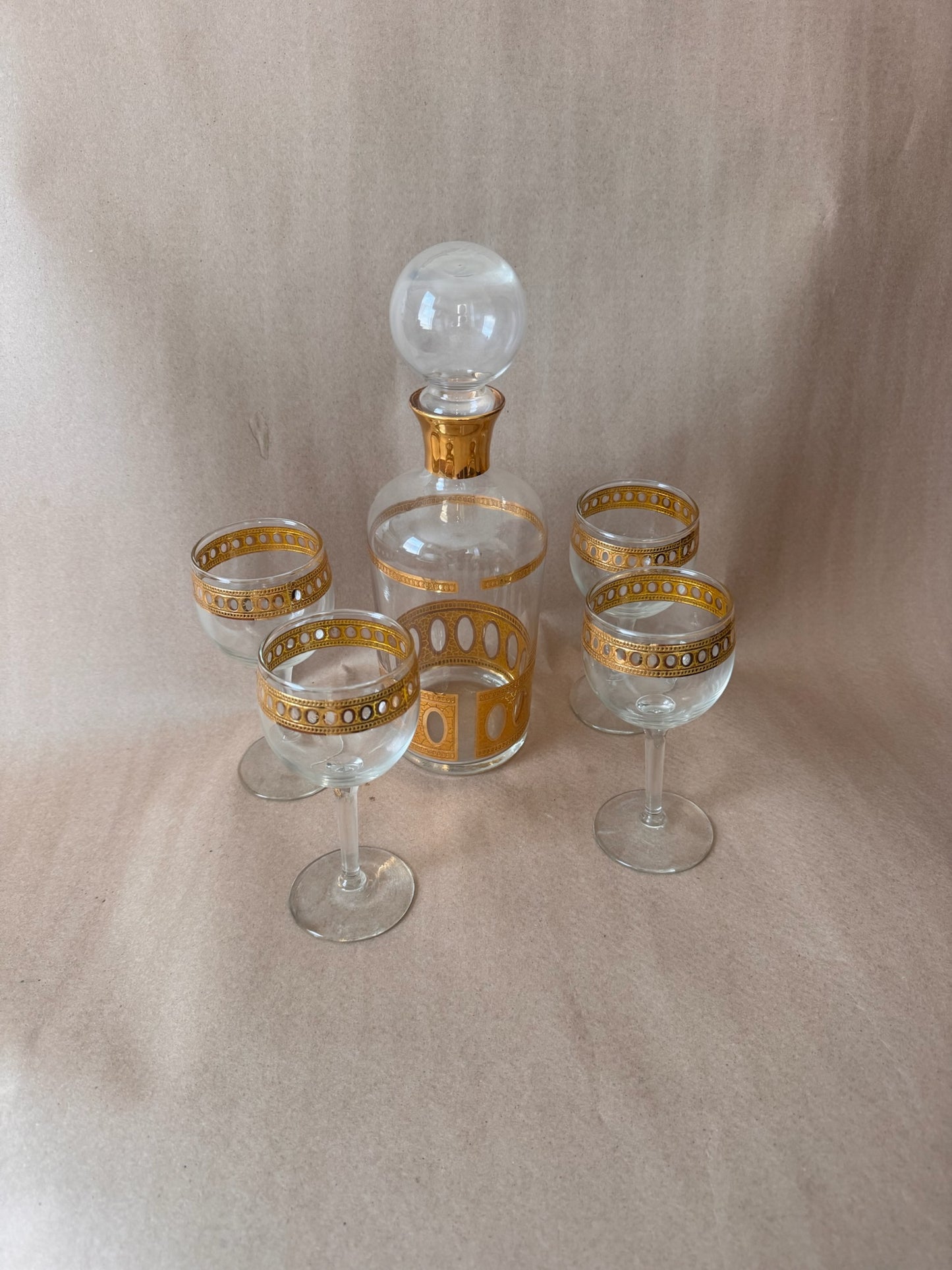 Decanter Print Rocks Glasses, Set of Three