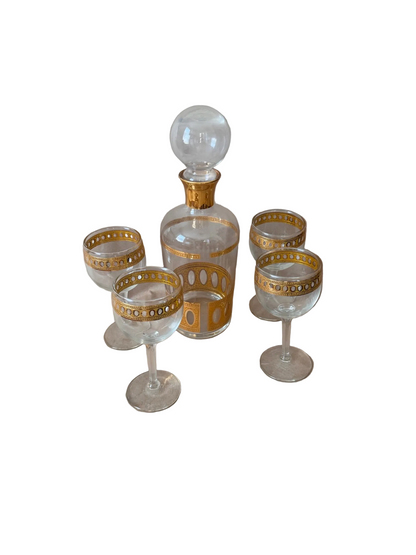Decanter Print Rocks Glasses, Set of Three