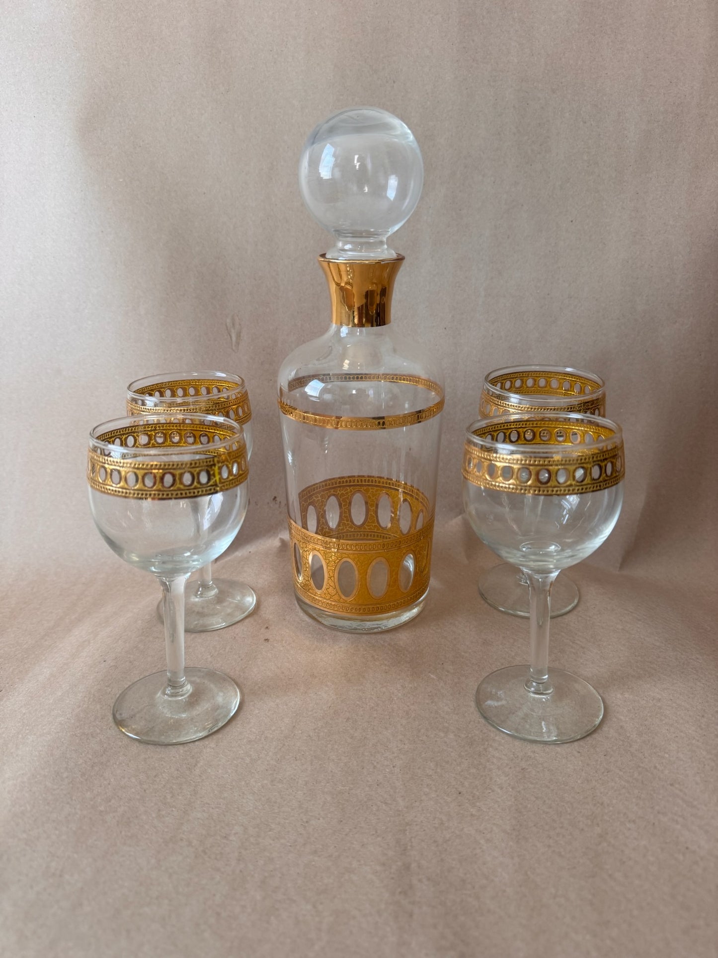 Decanter Print Rocks Glasses, Set of Three