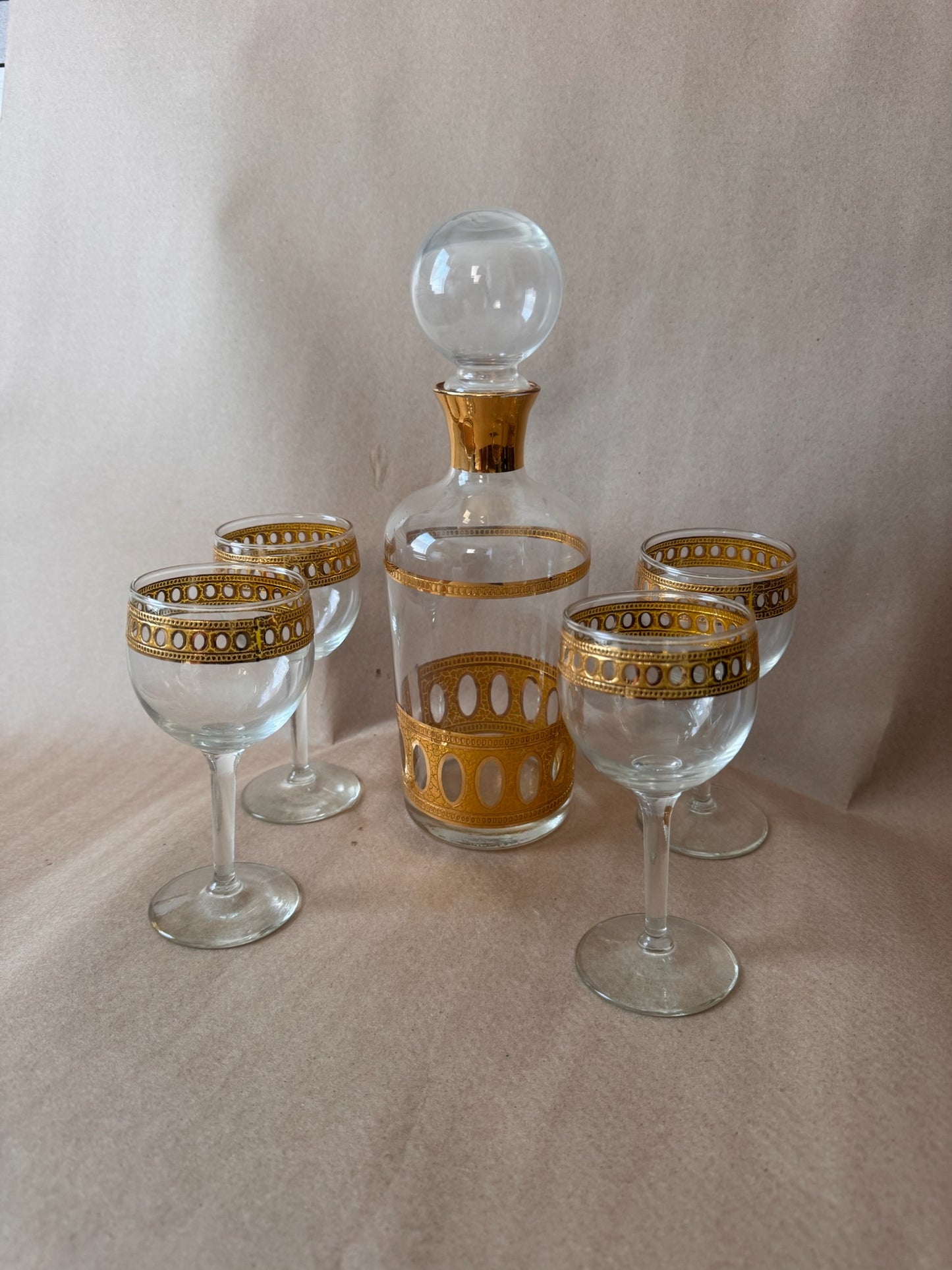 Decanter Print Rocks Glasses, Set of Three