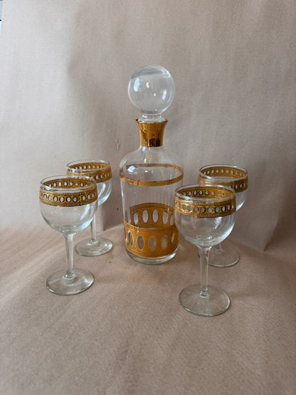 Decanter Print Rocks Glasses, Set of Three