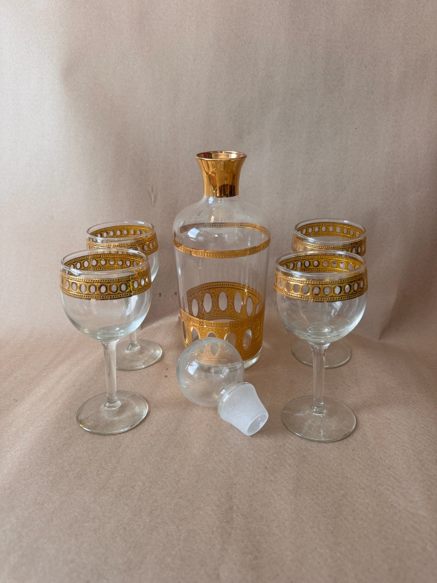 Decanter Print Rocks Glasses, Set of Three