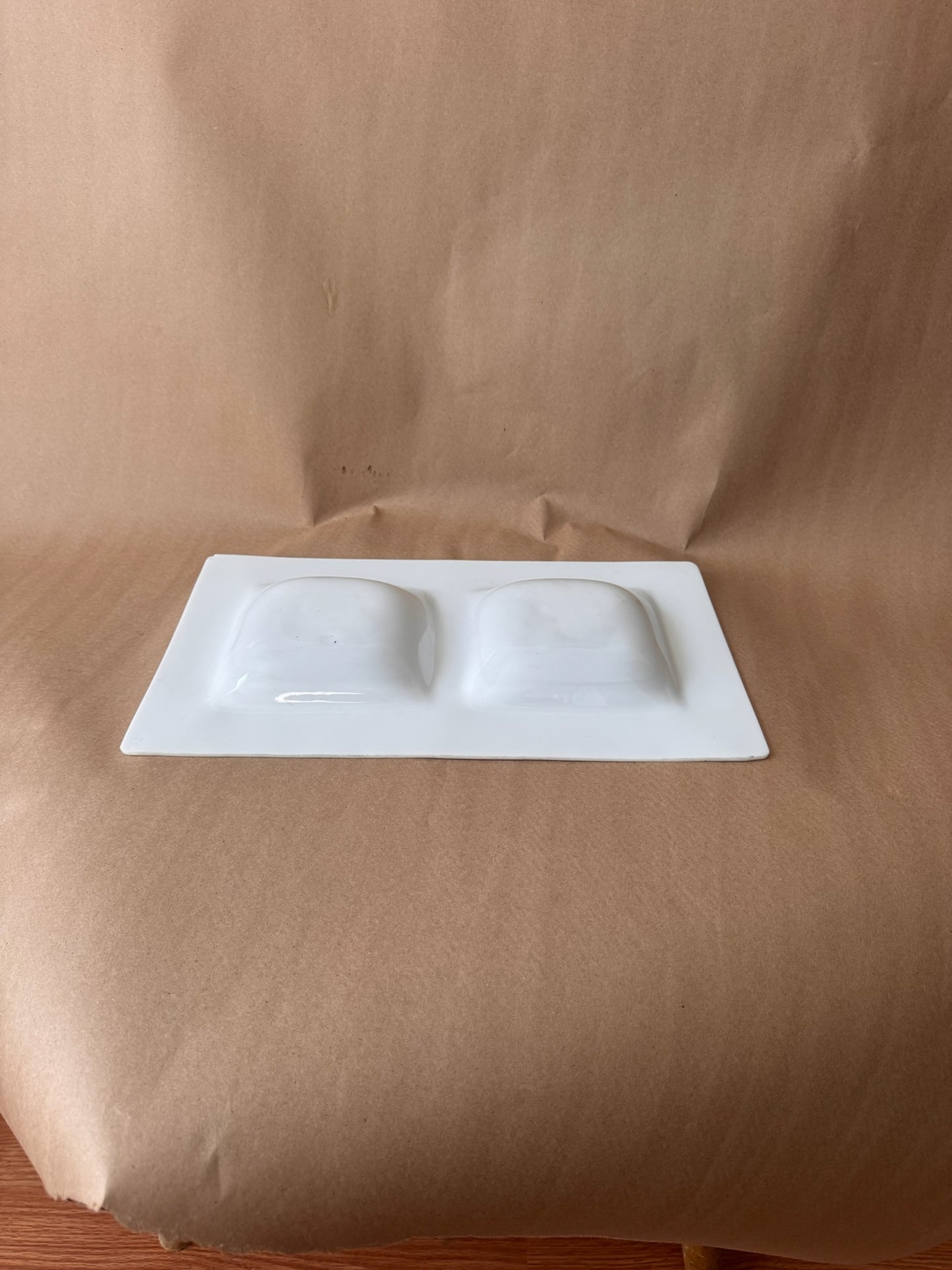 Georges Briard Divided Porcelain Tray, Gold Wheat