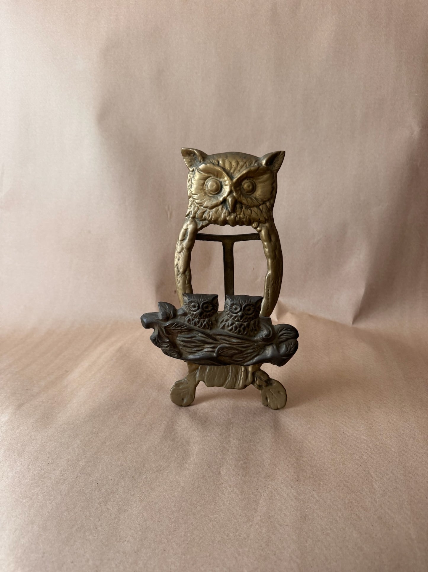 Brass Owl Cook Book Holder