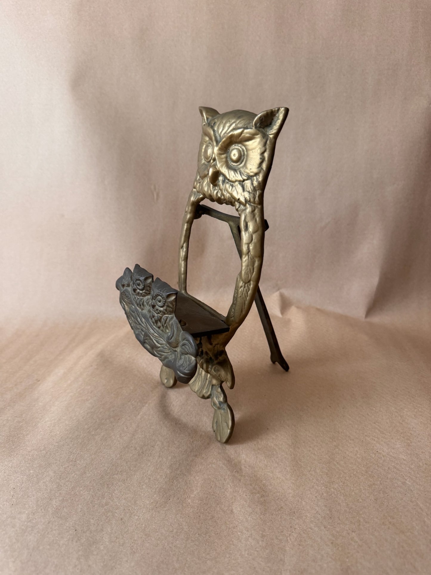 Brass Owl Cook Book Holder