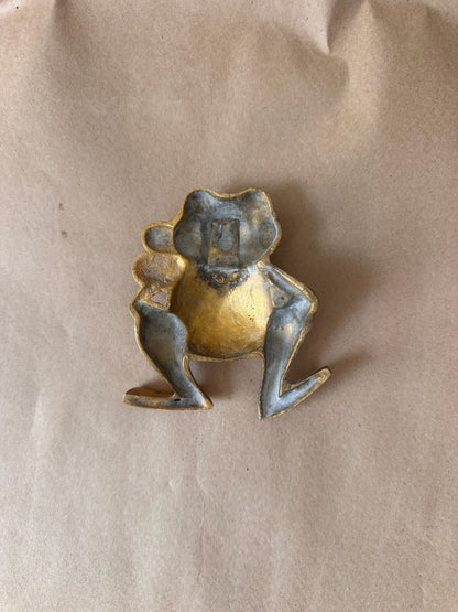 Brass Frog Wall Plaque