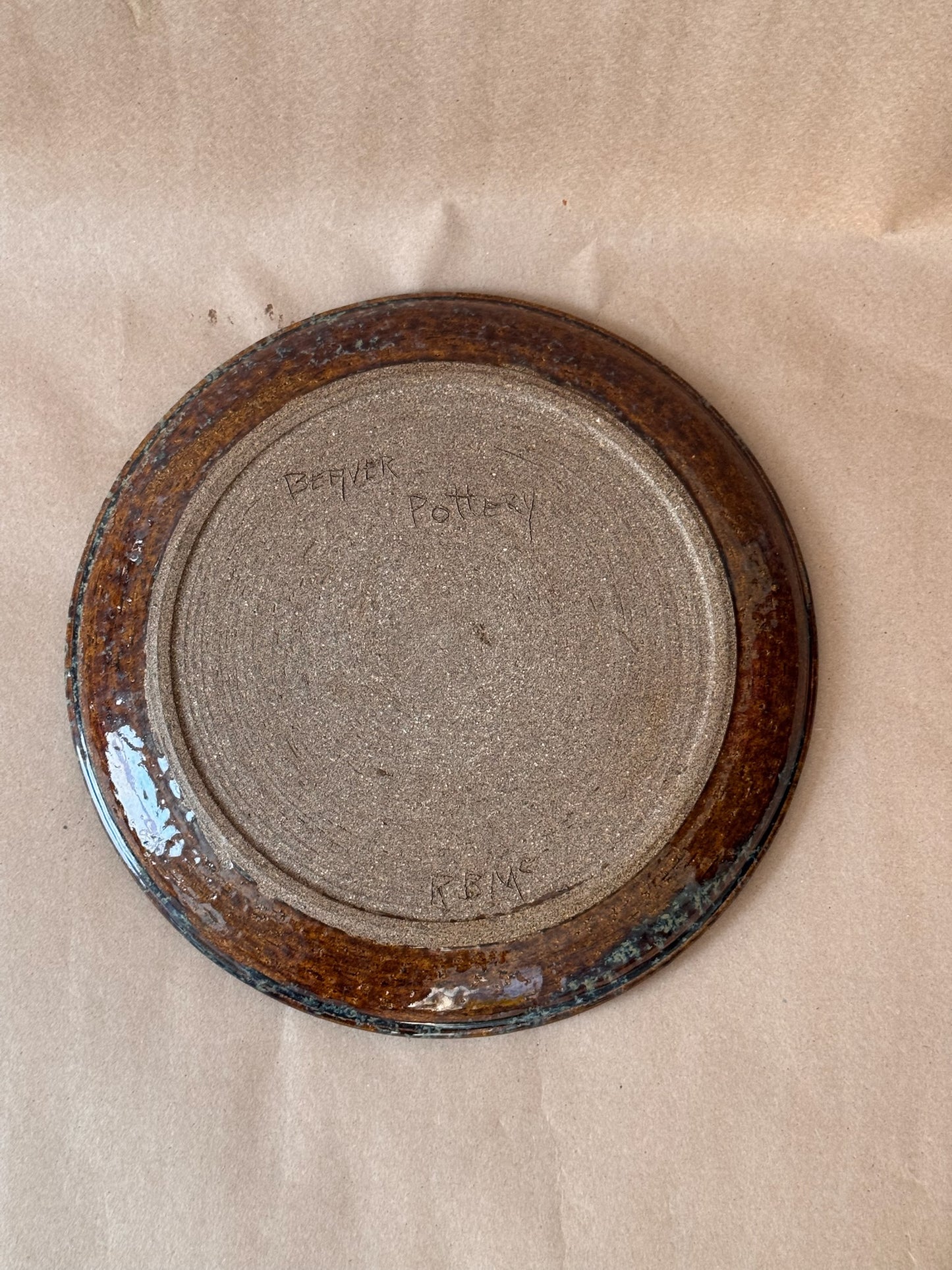 Beaver Pottery Stoneware Plate, Signed