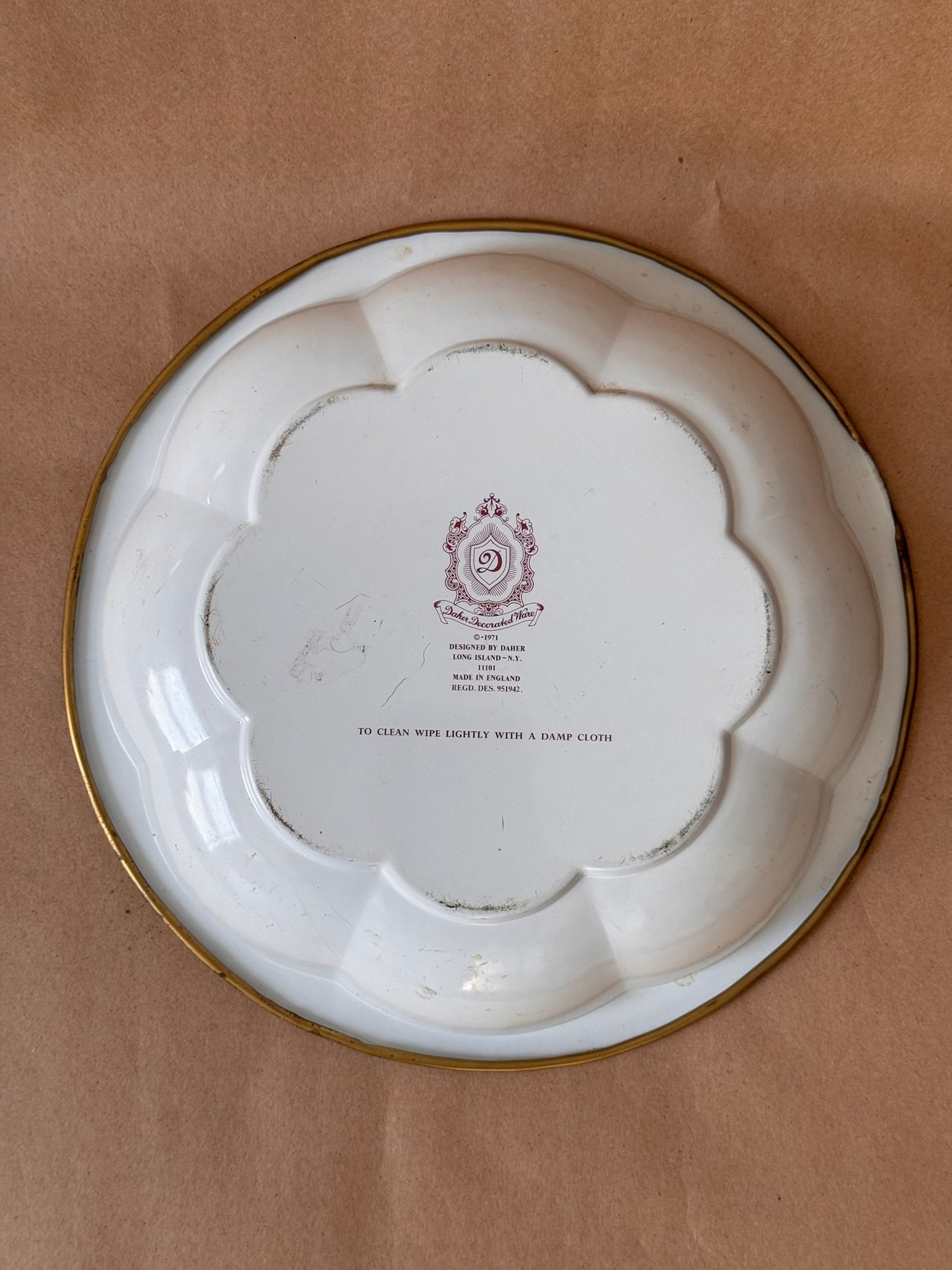 Daher Decorated Ware Chinoiserie Tin Bowl, 1971