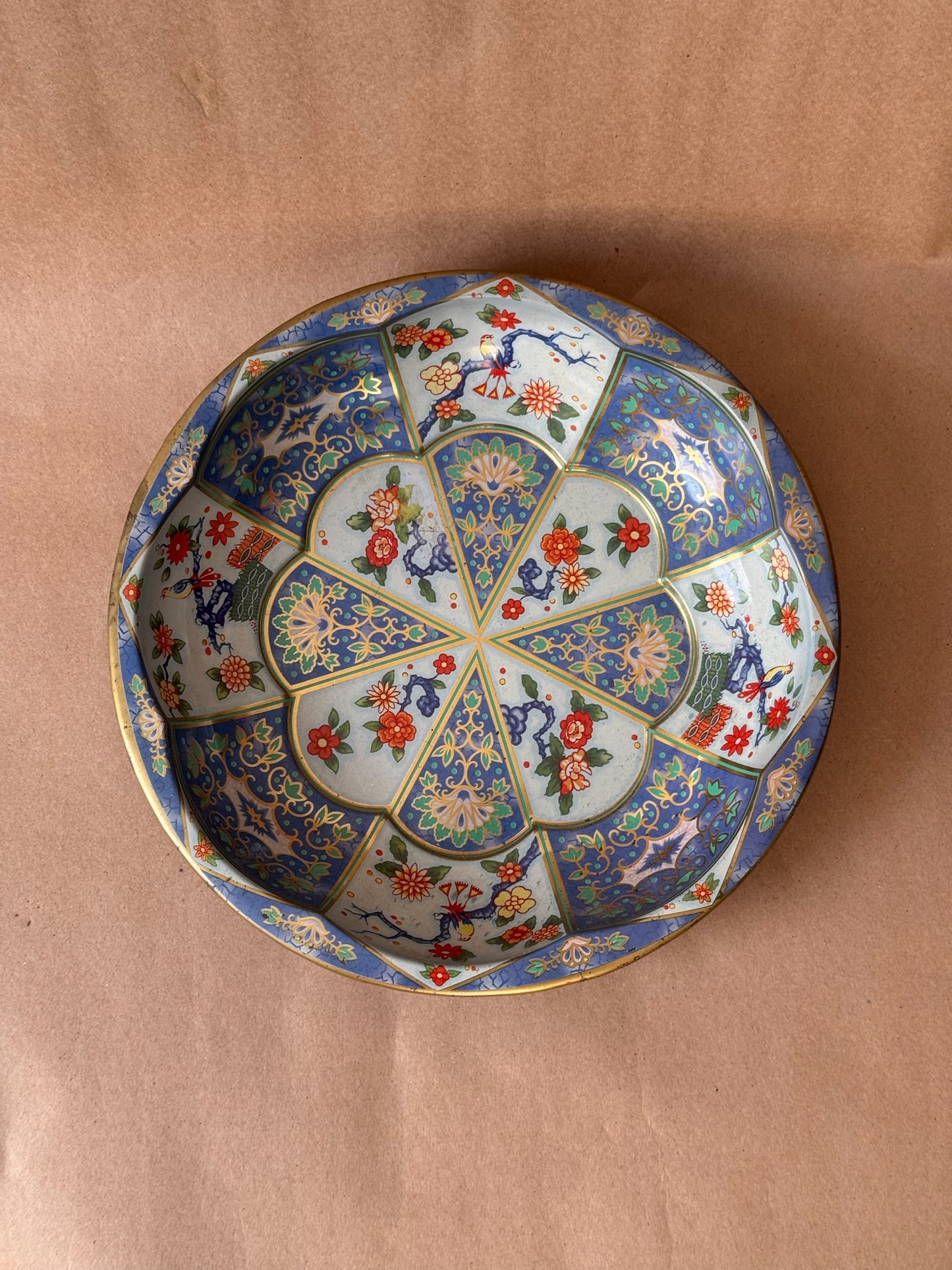 Daher Decorated Ware Chinoiserie Tin Bowl, 1971