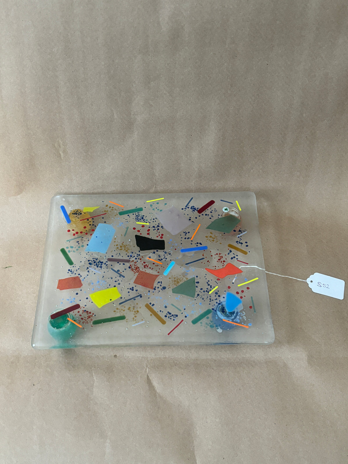 Fused Glass Confetti Tray