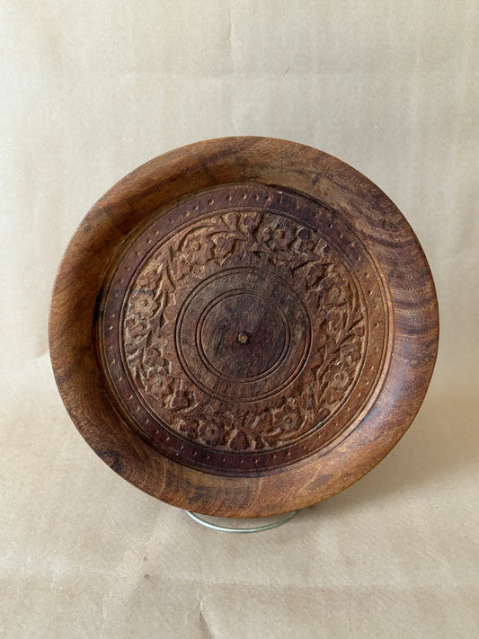 Sheesham Hand Carved Wood Bowl, India