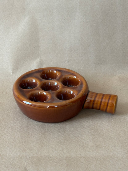 Brown Glazed Escargot Dish, Taiwan