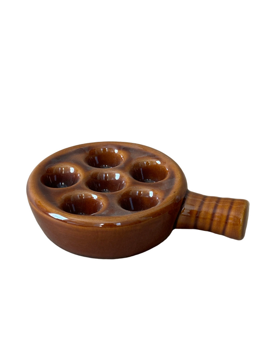 Brown Glazed Escargot Dish, Taiwan