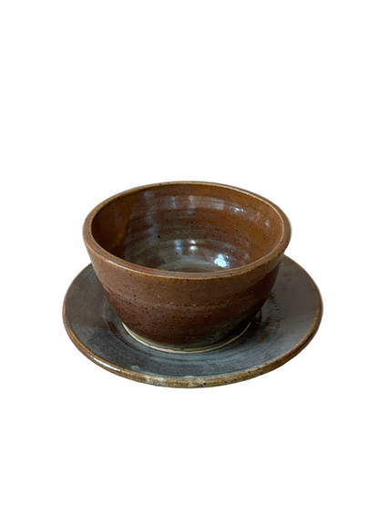 Studio Pottery Bowl and Saucer Set