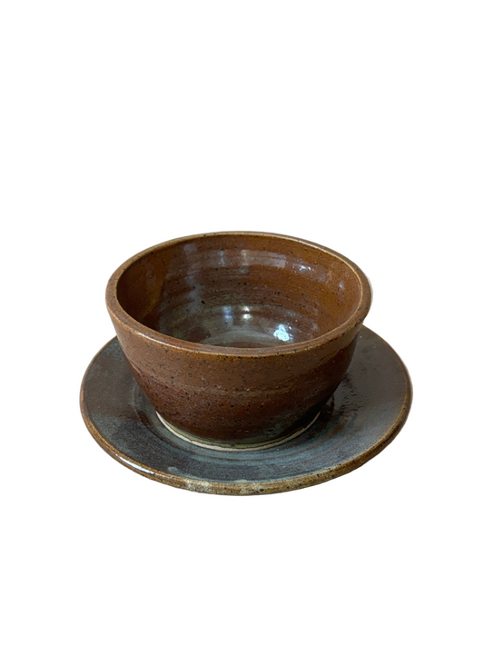 Studio Pottery Bowl and Saucer Set