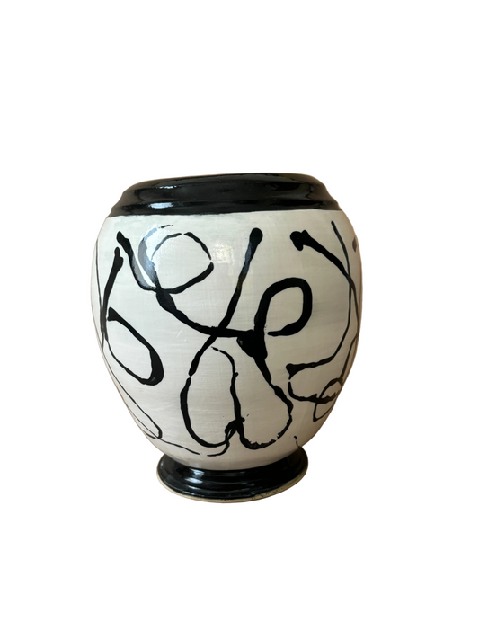 Black and White Drip-Line Studio Vase
