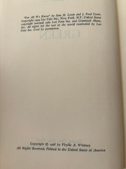 Copyright page, 1968