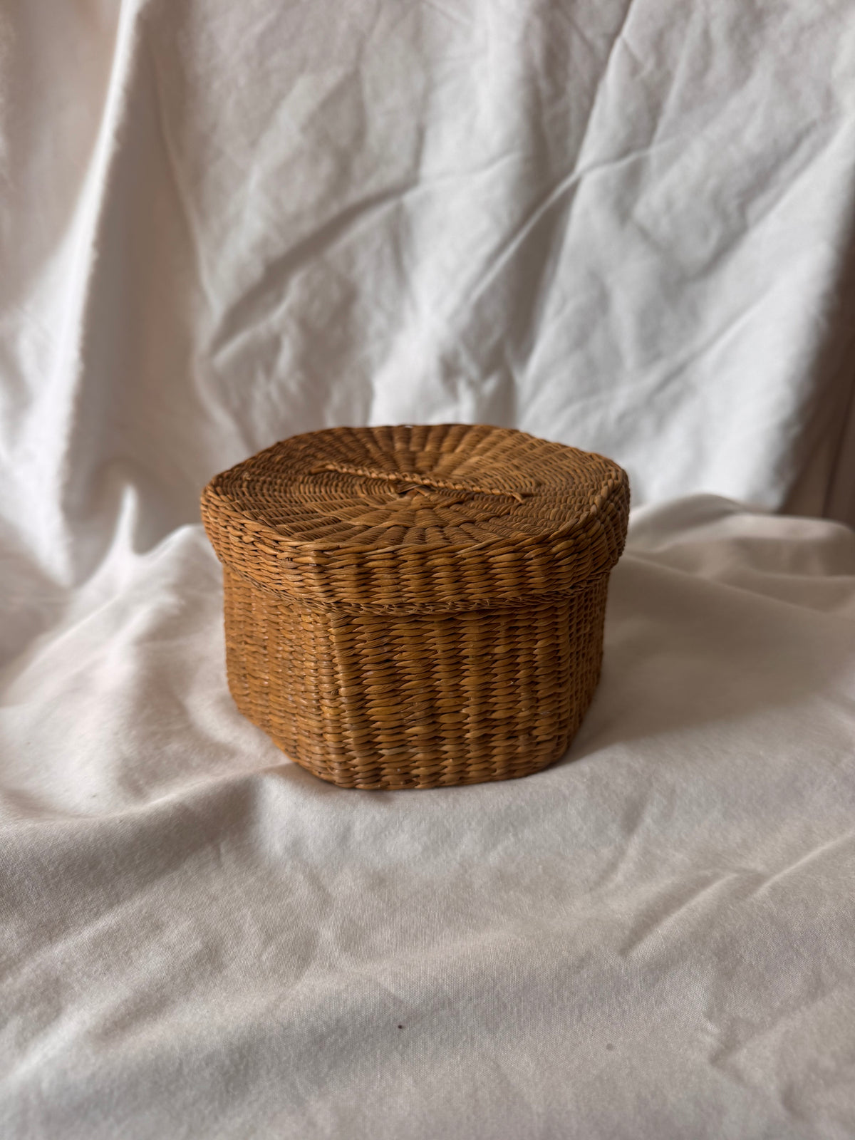Woven Grass  Lidded Basket